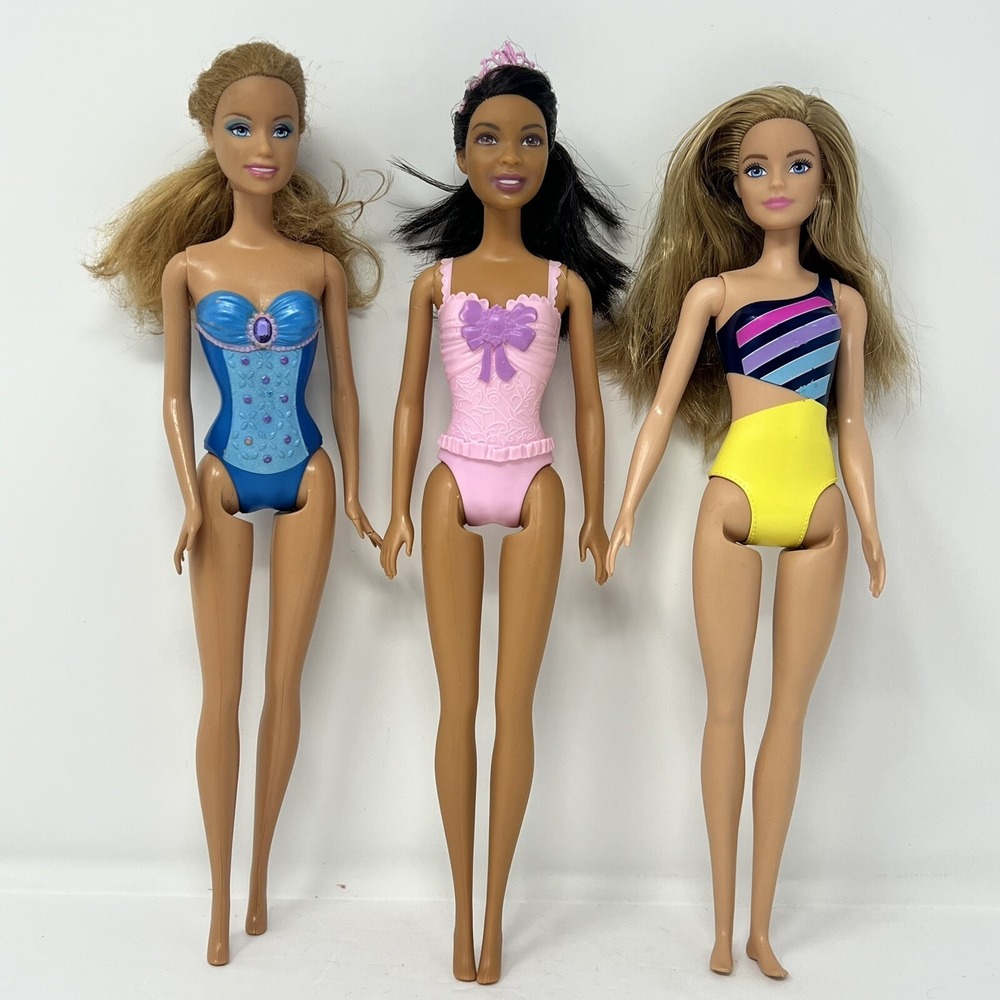 Barbie Doll‎ Lot 3 Dreamtopia Princess &Beach Pool barbie in swimsuit by Mattel